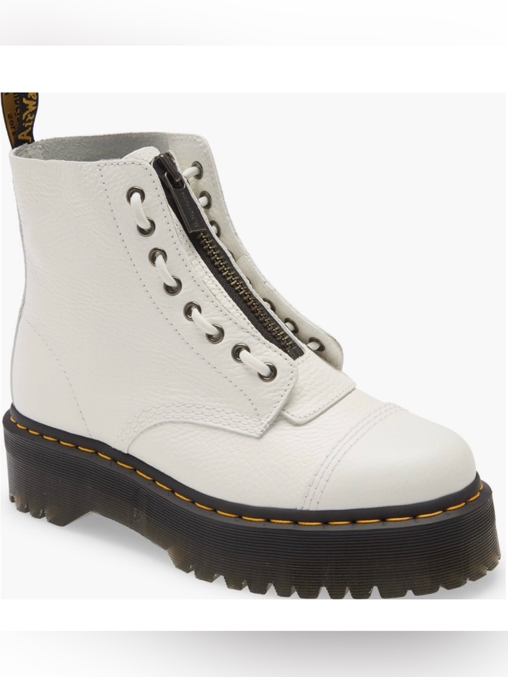 DR MARTENS WHITE SINCLAIR PLATFORM BOOTS SIZE 7